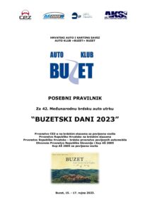 Posebni pravilnik Buzetski dani 2023 pdf - INFO VOZAČI - BUZETSKI DANI